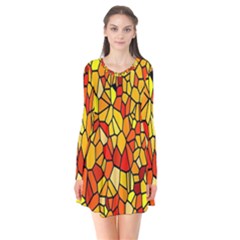 Ml-88 Long Sleeve V-neck Flare Dress by ArtworkByPatrick