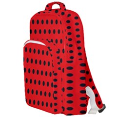Red Black Polka Dots Double Compartment Backpack by retrotoomoderndesigns
