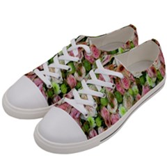 Pastel Pink Roses Women s Low Top Canvas Sneakers by retrotoomoderndesigns