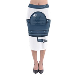 Ufo Unknown Alien Alie Midi Pencil Skirt by Wegoenart