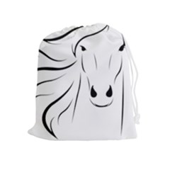 Animal Equine Face Horse Drawstring Pouch (xl) by Wegoenart