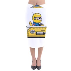 Cartoon Space Racer Galaxy Science Velvet Midi Pencil Skirt by Wegoenart