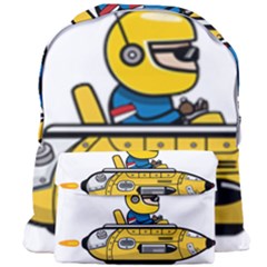 Cartoon Space Racer Galaxy Science Giant Full Print Backpack by Wegoenart
