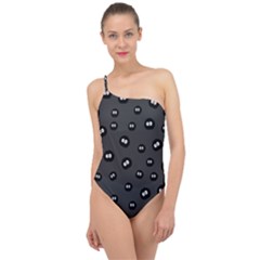 Totoro - Soot Sprites Pattern Classic One Shoulder Swimsuit by Valentinaart
