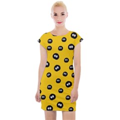 Totoro - Soot Sprites Pattern Cap Sleeve Bodycon Dress by Valentinaart