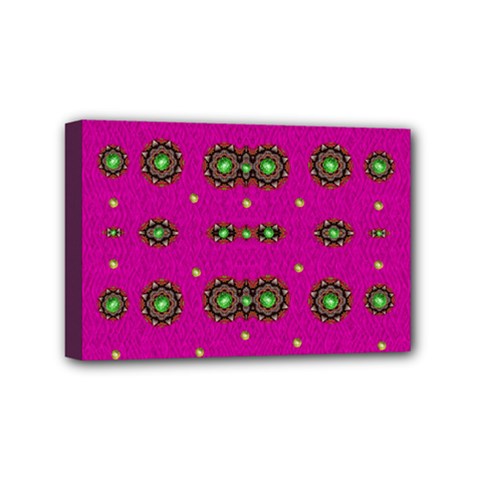 Stars In Fern And Love Ornate Mini Canvas 6  X 4  (stretched) by pepitasart