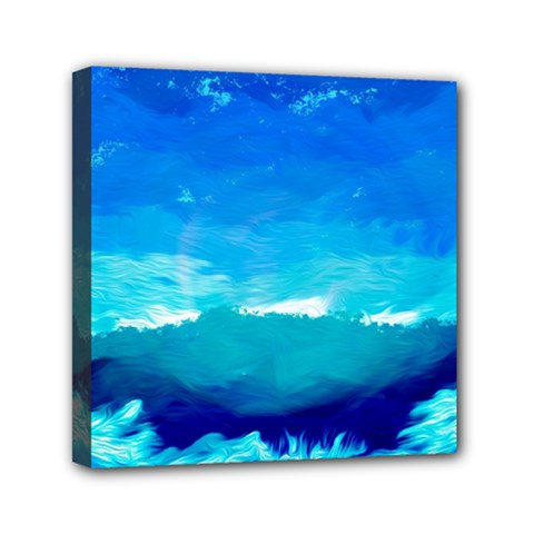 Blue Sky Artwork Drawing Painting Mini Canvas 6  X 6  (stretched) by Pakrebo