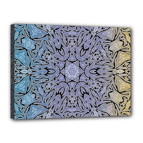 Tile Design Art Mosaic Pattern Canvas 16  X 12  (stretched) by Pakrebo