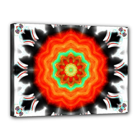 Abstract Kaleidoscope Colored Canvas 16  X 12  (stretched) by Pakrebo