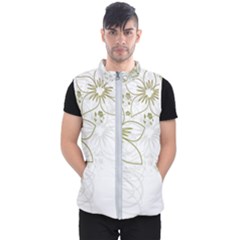 Flowers Background Leaf Leaves Men s Puffer Vest by Mariart