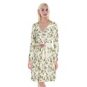 Vintage Roses Long Sleeve Velvet Front Wrap Dress View1