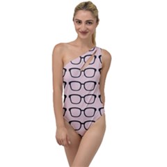 Nerdy Glasses Pink To One Side Swimsuit by snowwhitegirl