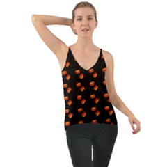 Kawaii Pumpkin Black Chiffon Cami by snowwhitegirl