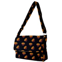 Kawaii Chips Black Full Print Messenger Bag by snowwhitegirl