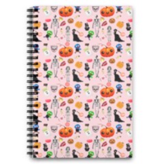 Halloween Treats Pattern Pink 5 5  X 8 5  Notebook by snowwhitegirl