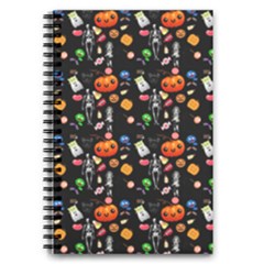 Halloween Treats Pattern Black 5 5  X 8 5  Notebook by snowwhitegirl