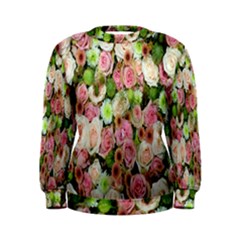 Pastel Pink Roses Women s Sweatshirt by retrotoomoderndesigns
