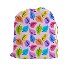 Colorful Leaves Drawstring Pouch (xxl) by snowwhitegirl