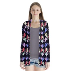Colorful Cherubs Black Drape Collar Cardigan by snowwhitegirl