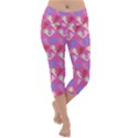 Colorful Cherubs Pink Lightweight Velour Capri Yoga Leggings View1