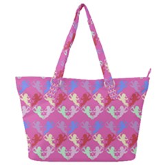 Colorful Cherubs Pink Full Print Shoulder Bag by snowwhitegirl