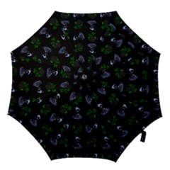 Gothic Girl Rose Black Pattern Hook Handle Umbrellas (small) by snowwhitegirl