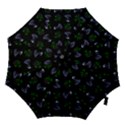 Gothic Girl Rose Black Pattern Hook Handle Umbrellas (Small) View1