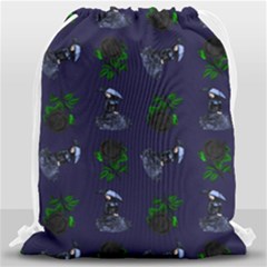 Gothic Girl Rose Blue Pattern Drawstring Bag (large) by snowwhitegirl