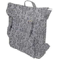 Victorian Paisley Grey Buckle Up Backpack by snowwhitegirl