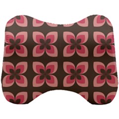 Retro Flower Pink Brown Head Support Cushion by snowwhitegirl