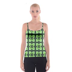 Retro Flower Green Spaghetti Strap Top by snowwhitegirl