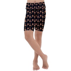 Victorian Crosses Black Kids  Lightweight Velour Cropped Yoga Leggings by snowwhitegirl