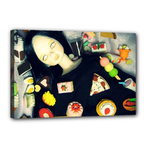 Food Canvas 18  X 12  (stretched) by snowwhitegirl
