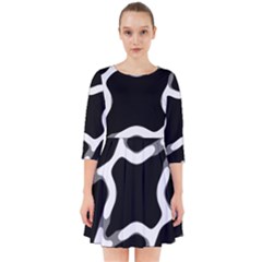 Giant Bold Dark Geometric Print Smock Dress by dflcprintsclothing