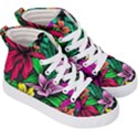 Neon Hibiscus Kids  Hi-Top Skate Sneakers View3