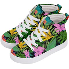 Tropical Adventure Kids  Hi-top Skate Sneakers by retrotoomoderndesigns
