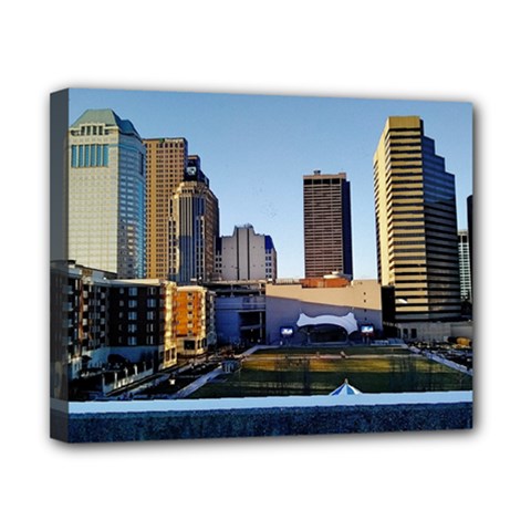 Columbus Skyline Canvas 10  X 8  (stretched) by Riverwoman