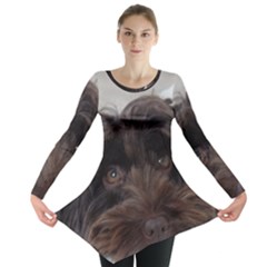 Laying In Dog Bed Long Sleeve Tunic  by pauchesstore