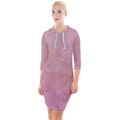 Lovely Hearts Quarter Sleeve Hood Bodycon Dress by lucia