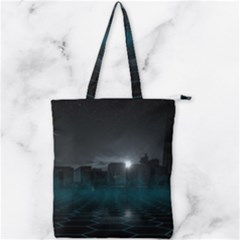 Skyline Night Star Sky Moon Sickle Double Zip Up Tote Bag by Sudhe