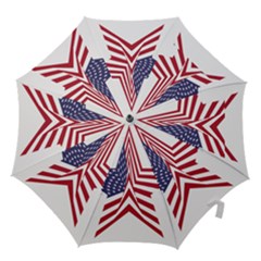 A Star With An American Flag Pattern Hook Handle Umbrellas (small) by Sudhe