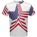 A Star With An American Flag Pattern Men s Cotton Tee View1