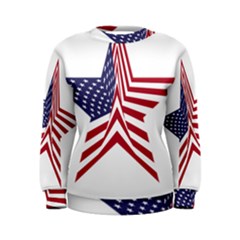A Star With An American Flag Pattern Women s Sweatshirt by Sudhe