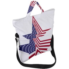 A Star With An American Flag Pattern Fold Over Handle Tote Bag by Sudhe