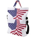 A Star With An American Flag Pattern Fold Over Handle Tote Bag View2