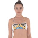Automobile Car Checkered Drive Halter Bandeau Bikini Top View1