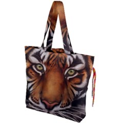 The Tiger Face Drawstring Tote Bag by Sudhe