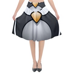 Penguin Birds Aquatic Flightless Flared Midi Skirt by Sudhe