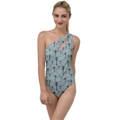Telephone Lines Repeating Pattern To One Side Swimsuit by Sudhe