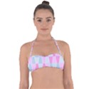 Geometric Pattern Design Pastels Halter Bandeau Bikini Top View1